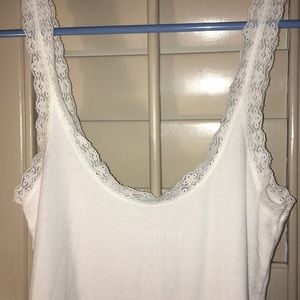 White Tank-top with Lace Straps